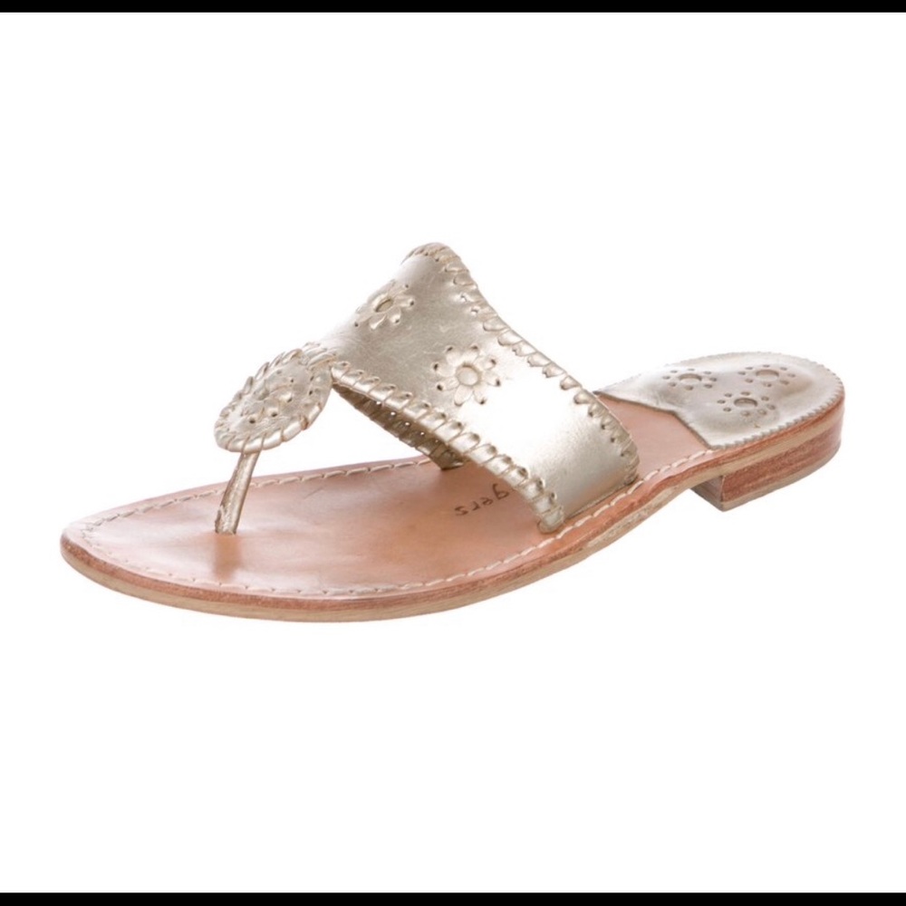 Jack Rogers gold metallic sandals